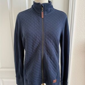L.L. Bean Navy Quilted Full-Zip Bomber Jacket